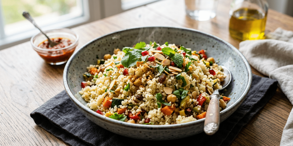 Semoule de chou-fleur sans gluten, façon couscous léger et savoureux