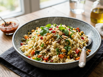 Semoule de chou-fleur sans gluten, façon couscous léger et savoureux