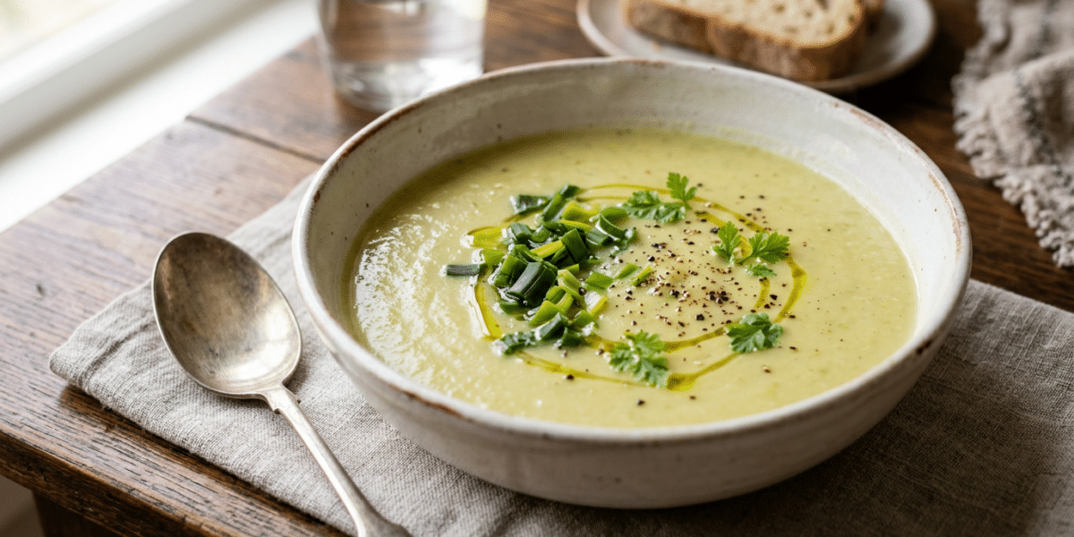 Soupe de poireaux sans lactose et low FODMAP