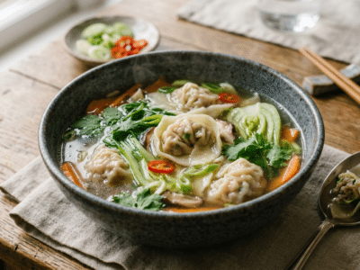 Soupe Wonton sans gluten sans soja