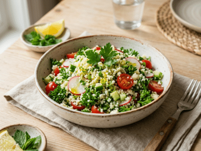 Taboulé de chou-fleur low FODMAP sans gluten
