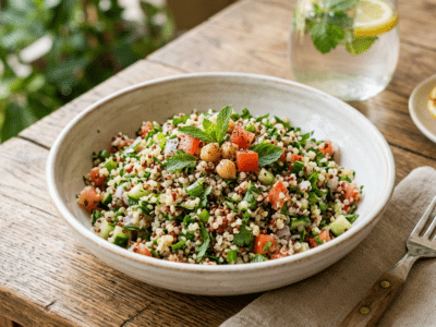 Taboulé sans gluten aux herbes fraîches