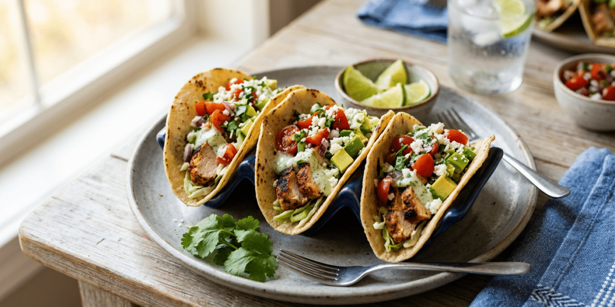 Tacos sans gluten au poulet grillé
