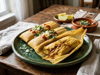 Tamales sans gluten et sans lactose traditionnels
