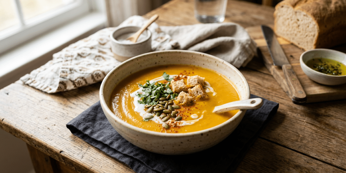 Velouté de patate douce sans gluten et sans lactose