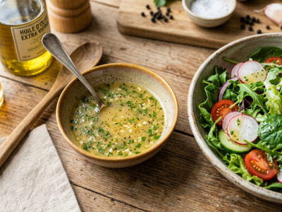 Vinaigrette sans sésame et sans moutarde, légère et savoureuse