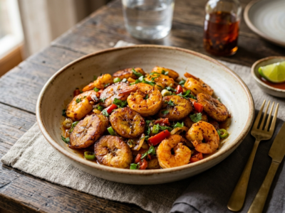Alloko aux crevettes sans gluten