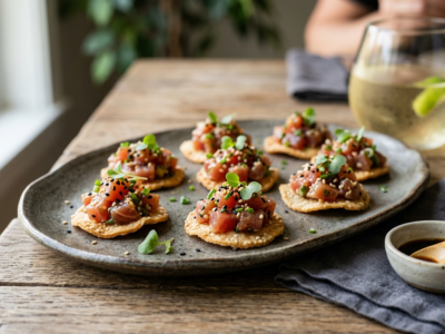 Amuse-bouche au thon et sésame sans gluten