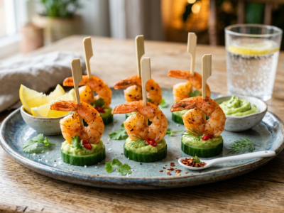 Amuse-bouche de gambas sans gluten et sans lactose