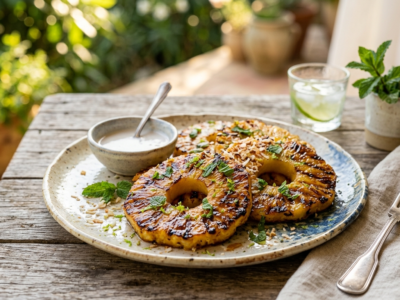 Ananas grillé sans gluten et sans lactose