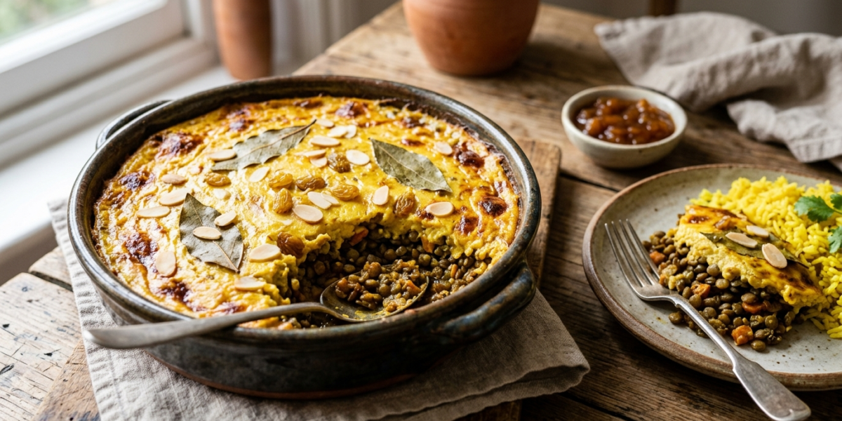 Bobotie végétalien sans lactose et sans œufs