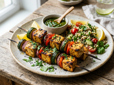 Brochettes de tofu sans soja et sans gluten