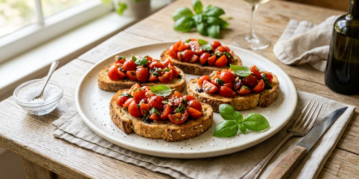 Bruschetta tomate basilic sans gluten
