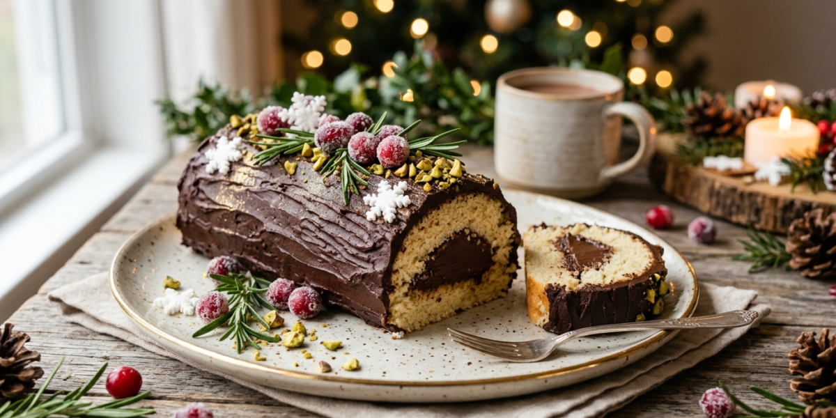 Bûche de Noël Vegan Sans Gluten