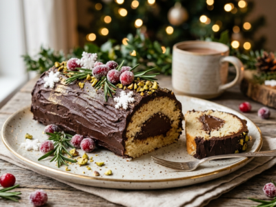 Bûche de Noël Vegan Sans Gluten