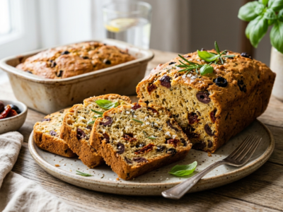 Cake salé à la tomate et aux olives sans œuf