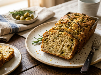 Cake salé aux olives et citron sans gluten pour 2 personnes