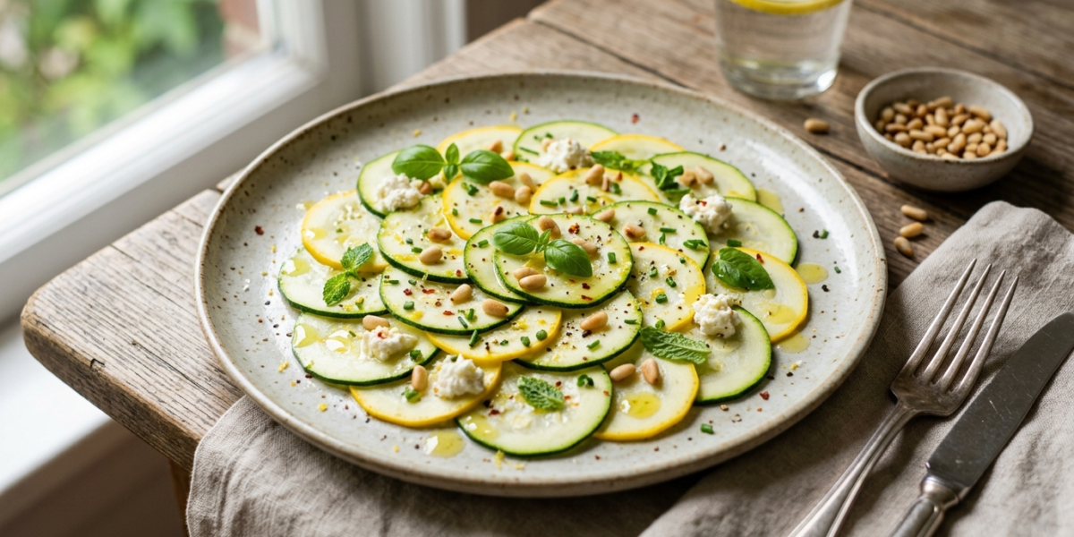 Carpaccio de courgette sans gluten et sans lactose