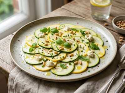 Carpaccio de courgette sans gluten et sans lactose