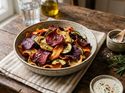Chips de légumes maison sans gluten et sans lactose