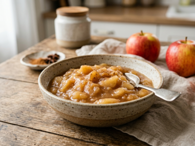 Compote de pommes maison sans sucre ni additifs