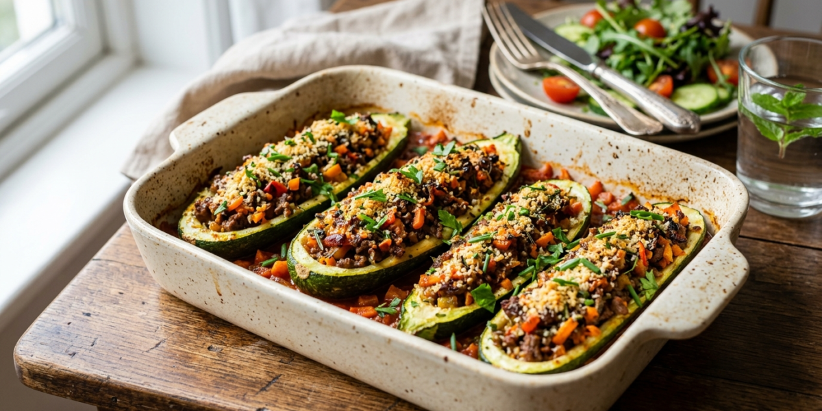Courgettes farcies low FODMAP sans lactose