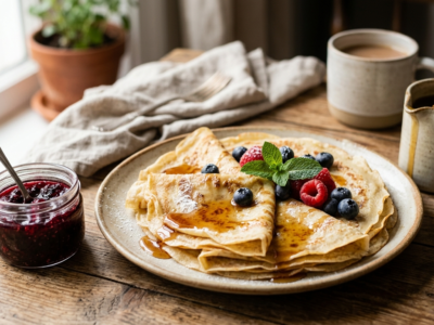 Crêpes sans levure ni œufs, recette légère et gourmande