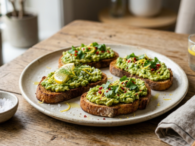 Crostini avocat citron sans gluten