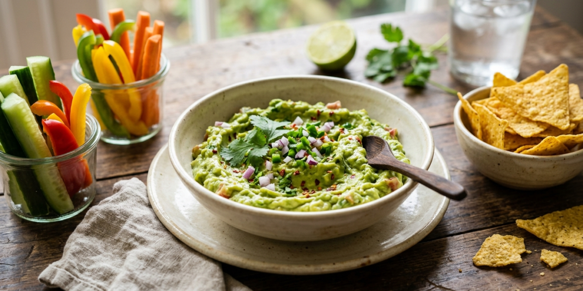 Dip guacamole sans gluten sans lactose