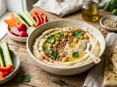 Dip Houmous sans Sésame à base de Pois Chiches et Tahini de Tournesol