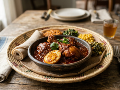 Doro Wat sans gluten – ragoût éthiopien de poulet épicé