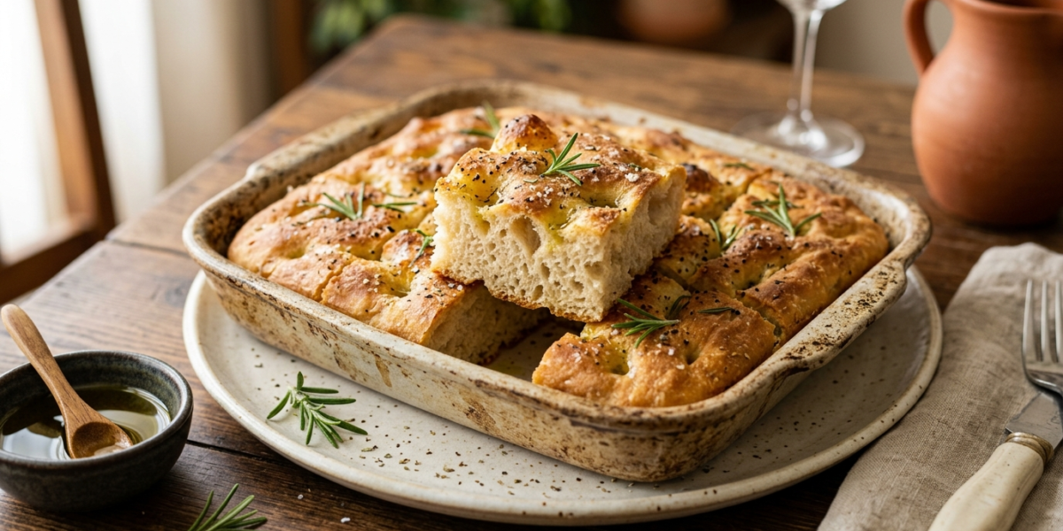 Focaccia sans levure – Pain italien moelleux et rapide