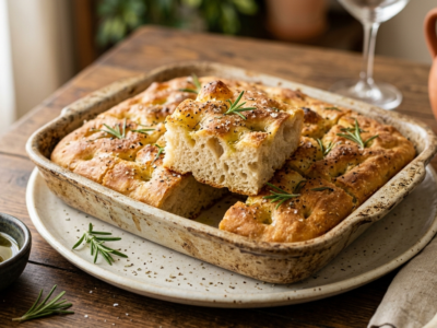 Focaccia sans levure – Pain italien moelleux et rapide