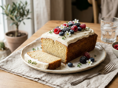 Gâteau vegan sans œuf et sans gluten moelleux à la vanille