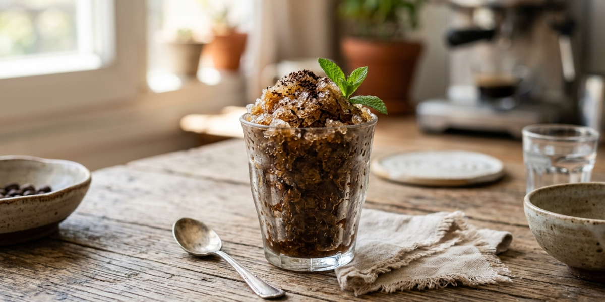 Granité au café sans lactose ni œuf