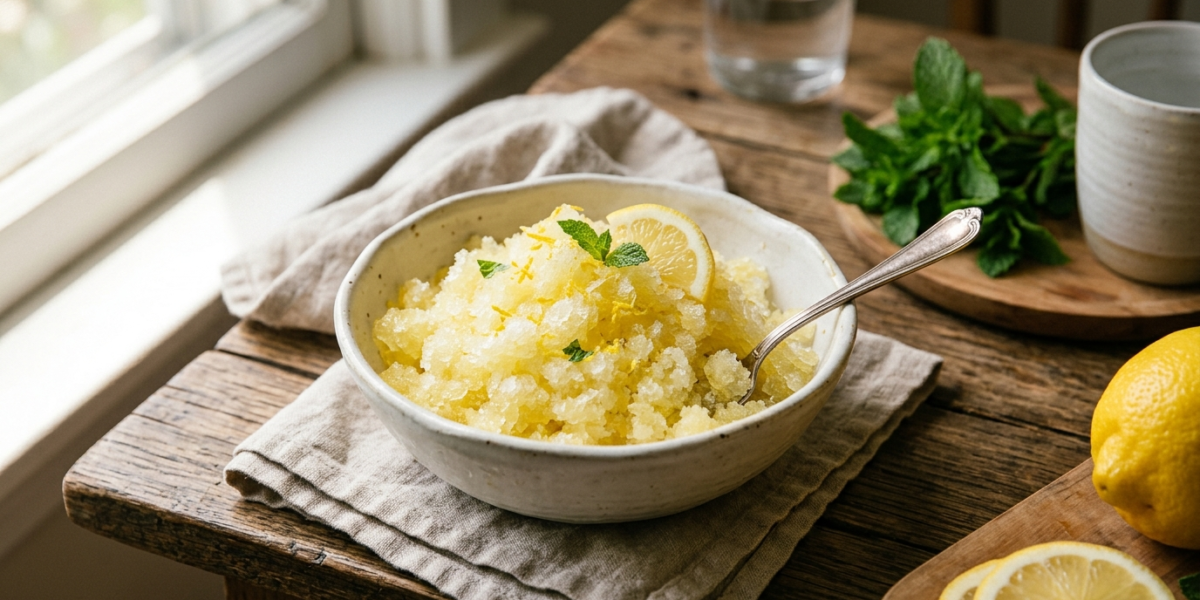 Granité au Citron Sans Gluten et Sans Œuf