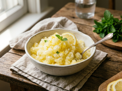 Granité au Citron Sans Gluten et Sans Œuf