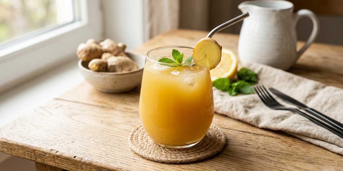 Jus de Gingembre Frais Sans Sucre et Sans Gluten