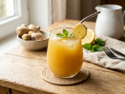 Jus de Gingembre Frais Sans Sucre et Sans Gluten
