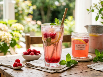 Limonade Framboise Maison Sans Gluten et Sans Lactose