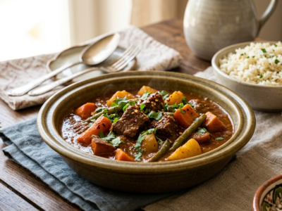 Mafé de bœuf sans arachides – Ragoût africain savoureux et sans allergènes