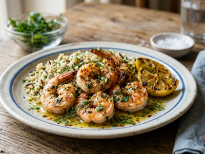 Marinade de gambas au citron sans lactose