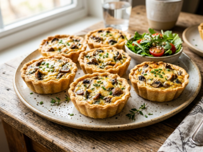 Mini Quiches aux Champignons Sans Œuf