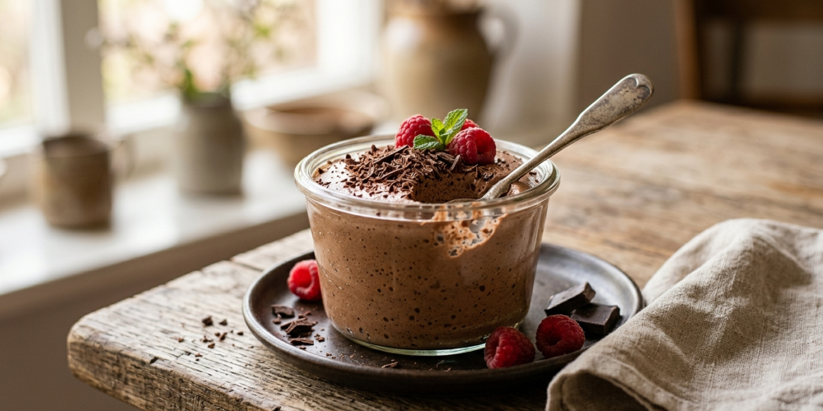 Mousse au chocolat sans sucre et sans lactose