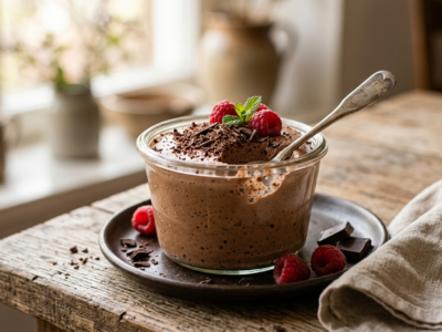 Mousse au chocolat sans sucre et sans lactose