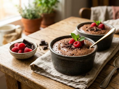 Mousse au chocolat vegan sans soja et sans gluten