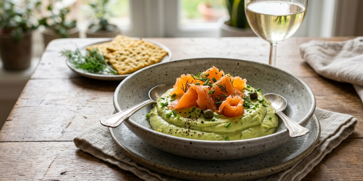 Mousse d&rsquo;avocat au saumon fumé sans gluten et sans lactose