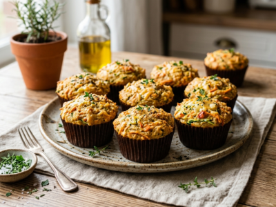 Muffins salés sans levure aux légumes et fromage