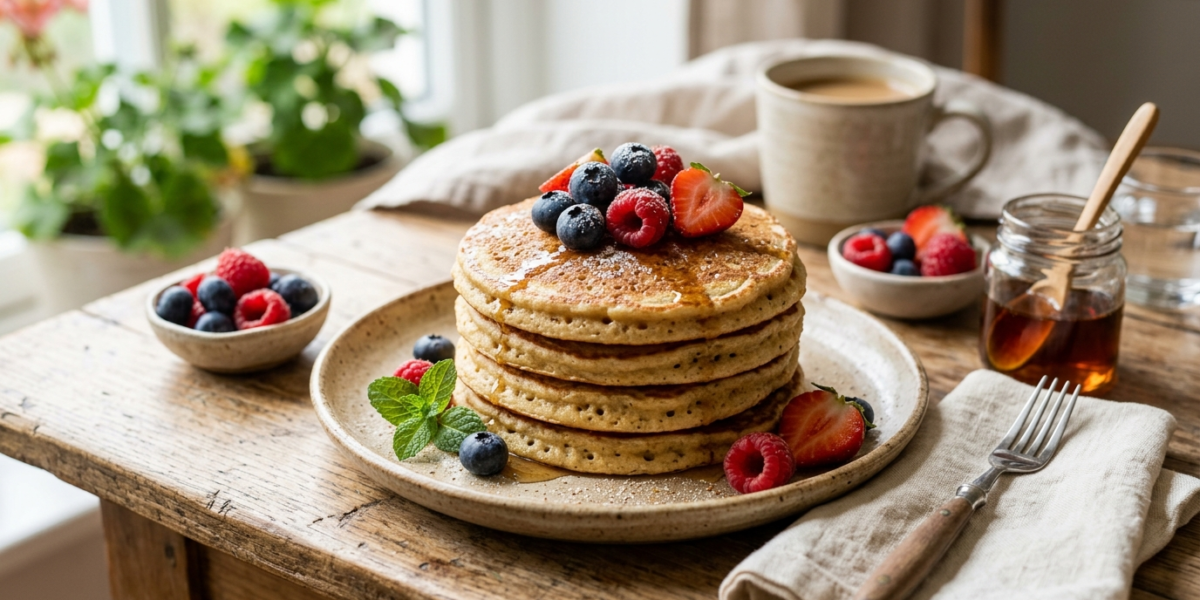 Pancakes sans sucre et sans gluten moelleux