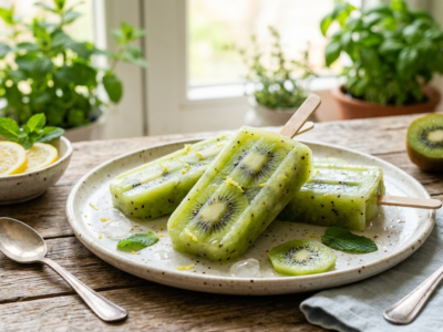 Popsicles au kiwi et citron sans gluten ni lactose